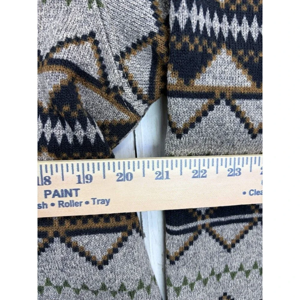 Junk Food Clothing Mens Shawl Collar Cardigan XL Brown Aztec Geometric Sweater